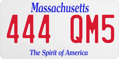 MA license plate 444QM5