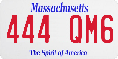 MA license plate 444QM6