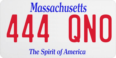 MA license plate 444QN0