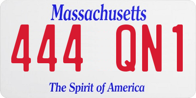 MA license plate 444QN1