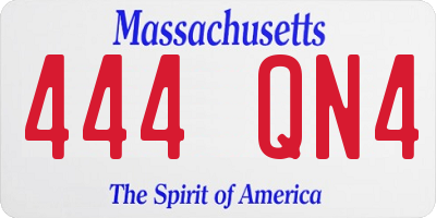 MA license plate 444QN4