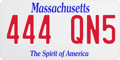 MA license plate 444QN5