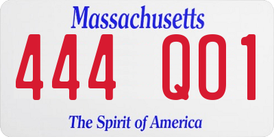 MA license plate 444QO1