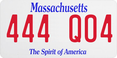 MA license plate 444QO4