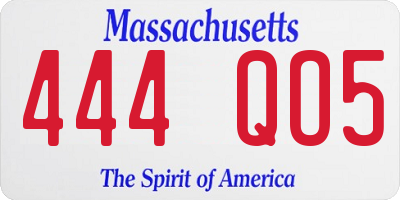 MA license plate 444QO5