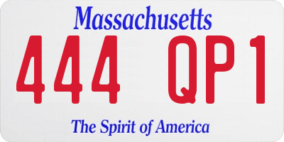 MA license plate 444QP1
