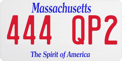 MA license plate 444QP2