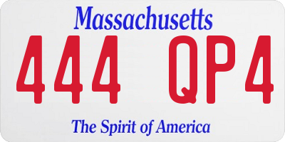 MA license plate 444QP4