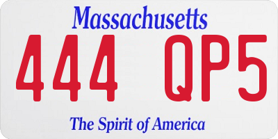 MA license plate 444QP5
