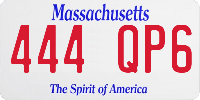 MA license plate 444QP6