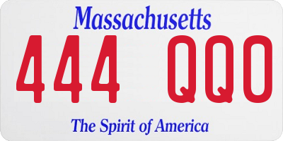 MA license plate 444QQ0