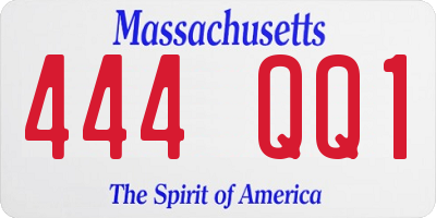MA license plate 444QQ1