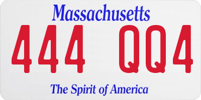 MA license plate 444QQ4