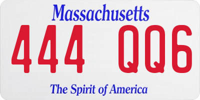 MA license plate 444QQ6