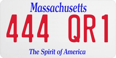 MA license plate 444QR1