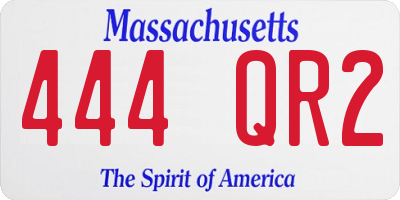 MA license plate 444QR2