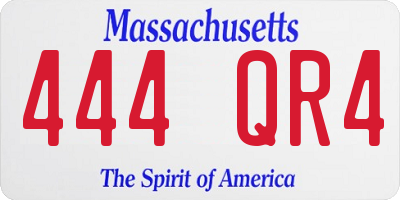 MA license plate 444QR4