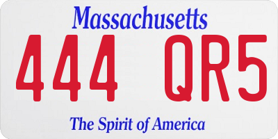MA license plate 444QR5