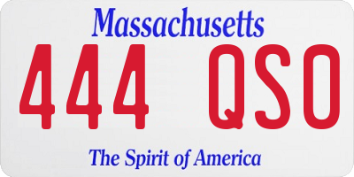 MA license plate 444QS0