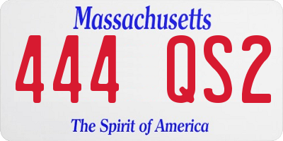 MA license plate 444QS2