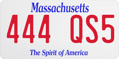 MA license plate 444QS5