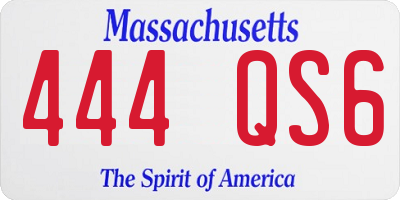 MA license plate 444QS6