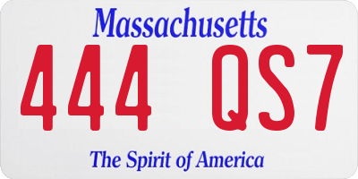 MA license plate 444QS7