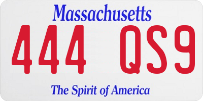 MA license plate 444QS9