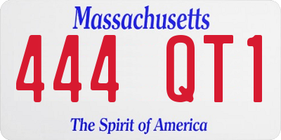 MA license plate 444QT1