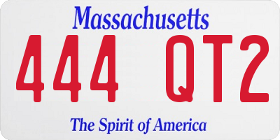 MA license plate 444QT2