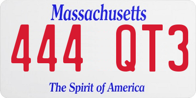 MA license plate 444QT3