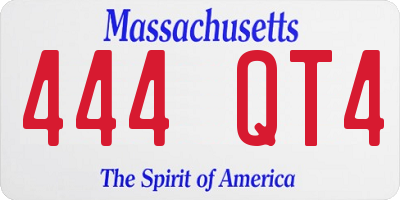 MA license plate 444QT4