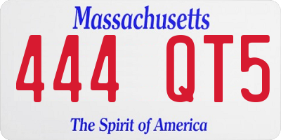 MA license plate 444QT5