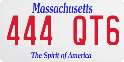 MA license plate 444QT6
