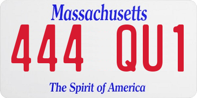 MA license plate 444QU1
