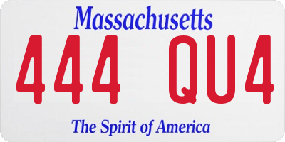 MA license plate 444QU4