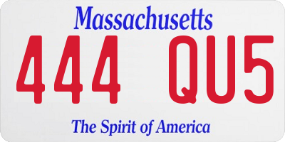 MA license plate 444QU5