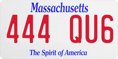 MA license plate 444QU6