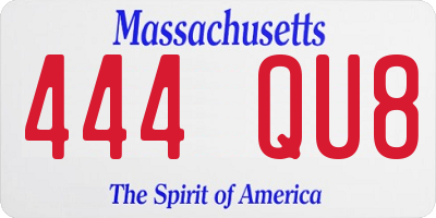 MA license plate 444QU8