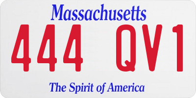 MA license plate 444QV1