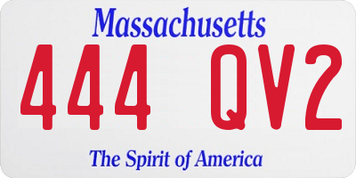MA license plate 444QV2