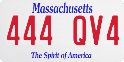 MA license plate 444QV4