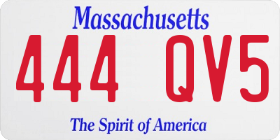MA license plate 444QV5