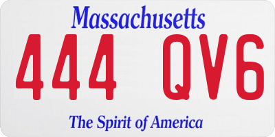 MA license plate 444QV6