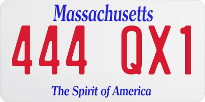 MA license plate 444QX1