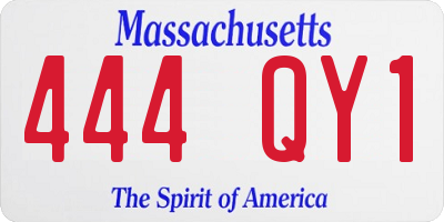 MA license plate 444QY1