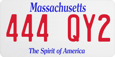 MA license plate 444QY2