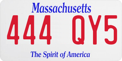 MA license plate 444QY5