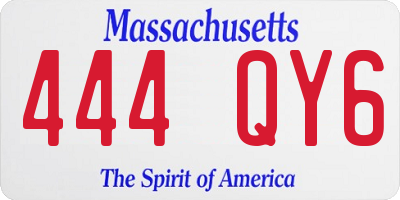 MA license plate 444QY6
