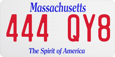 MA license plate 444QY8
